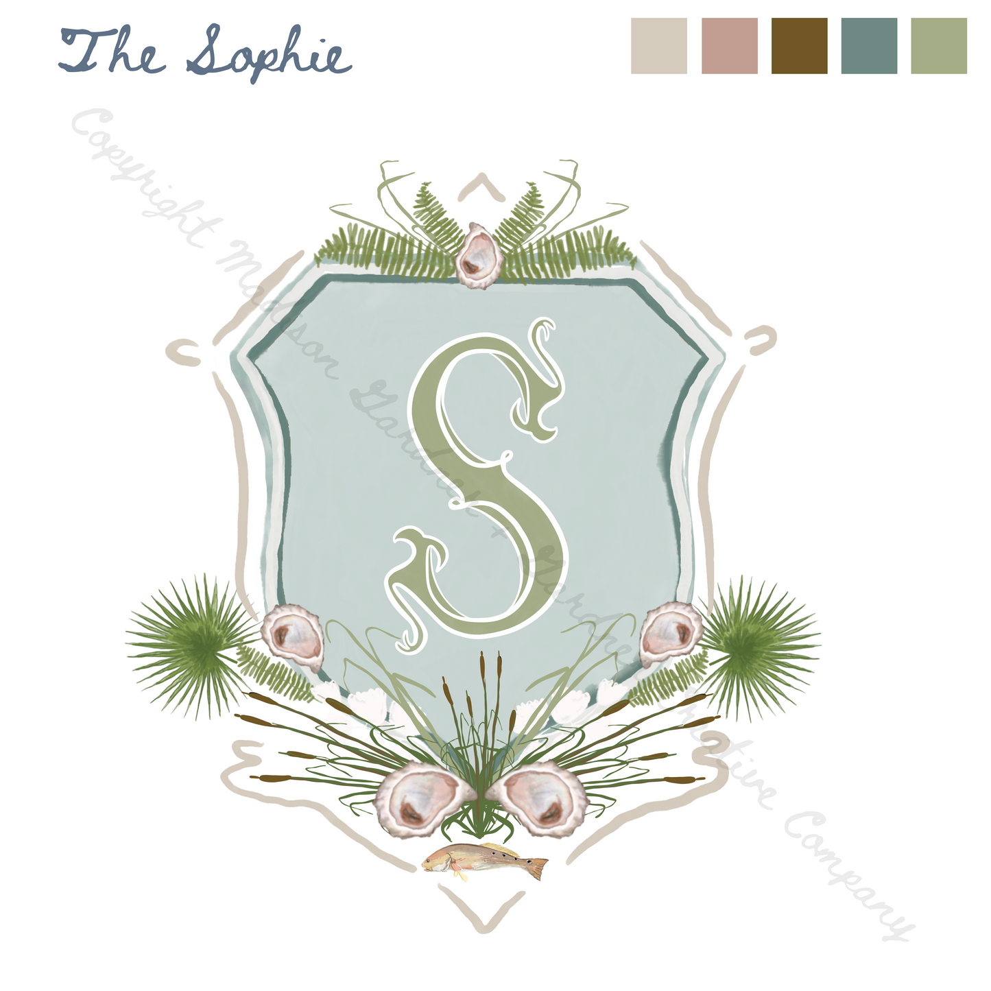 The Sophie - Custom Wedding Crest - Custom Crest with Personalized Lettering