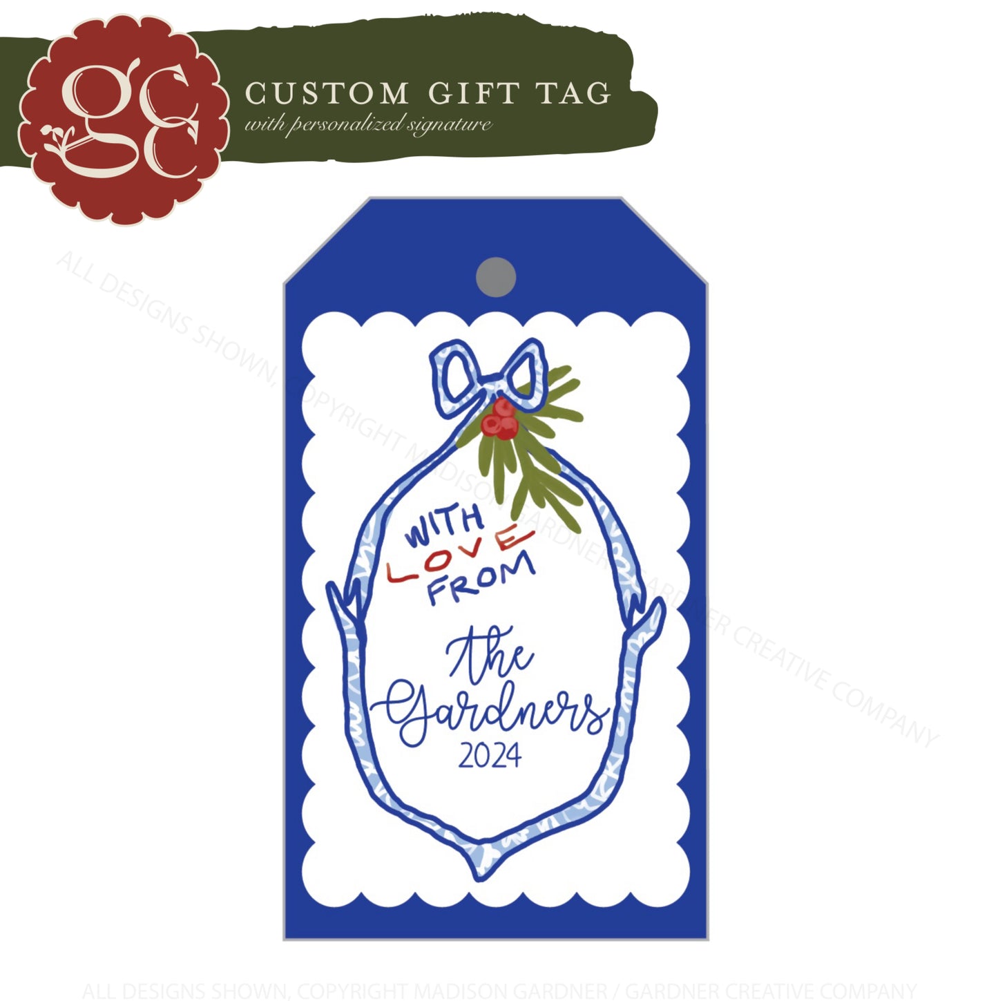 Personalized Gift Tag - ‘Blue Christmas’