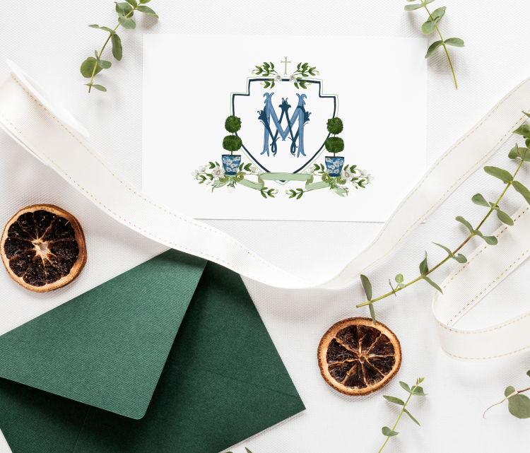 The Mindy - Custom Wedding Crest - Custom Crest with Personalized Lettering