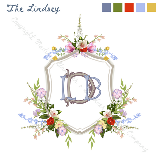 The Lindsey - Custom Wedding Crest - Custom Crest with Personalized Lettering