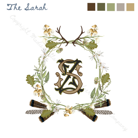 The Sarah - Custom Wedding Crest - Custom Crest with Personalized Lettering