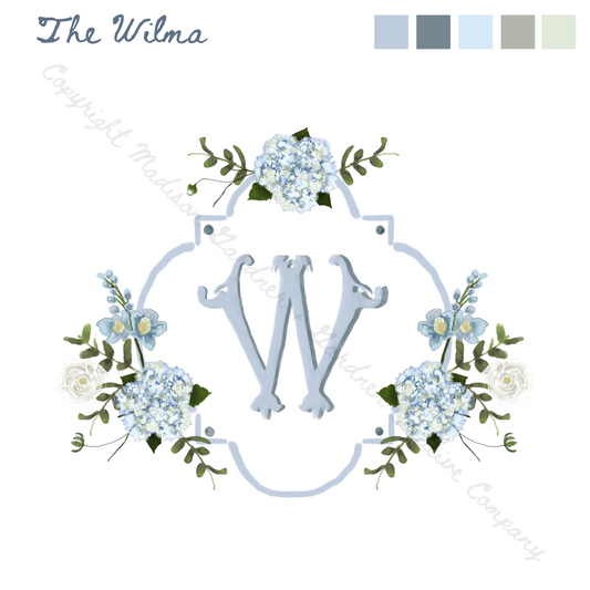 The Wilma  - Custom Wedding Crest - Custom Crest with Personalized Lettering
